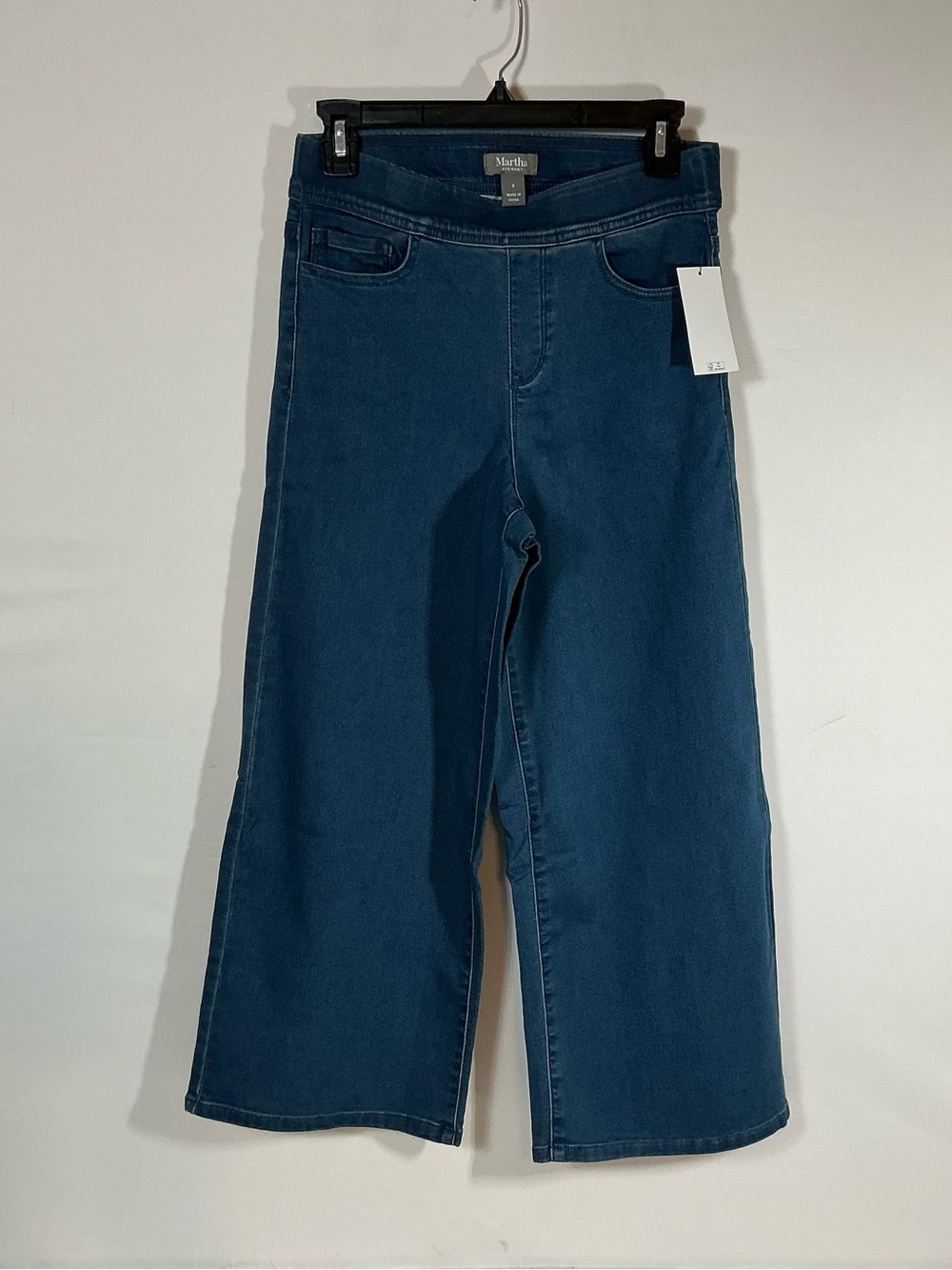 Martha Stewart Indigo Wide-Leg Pull-On Jeans